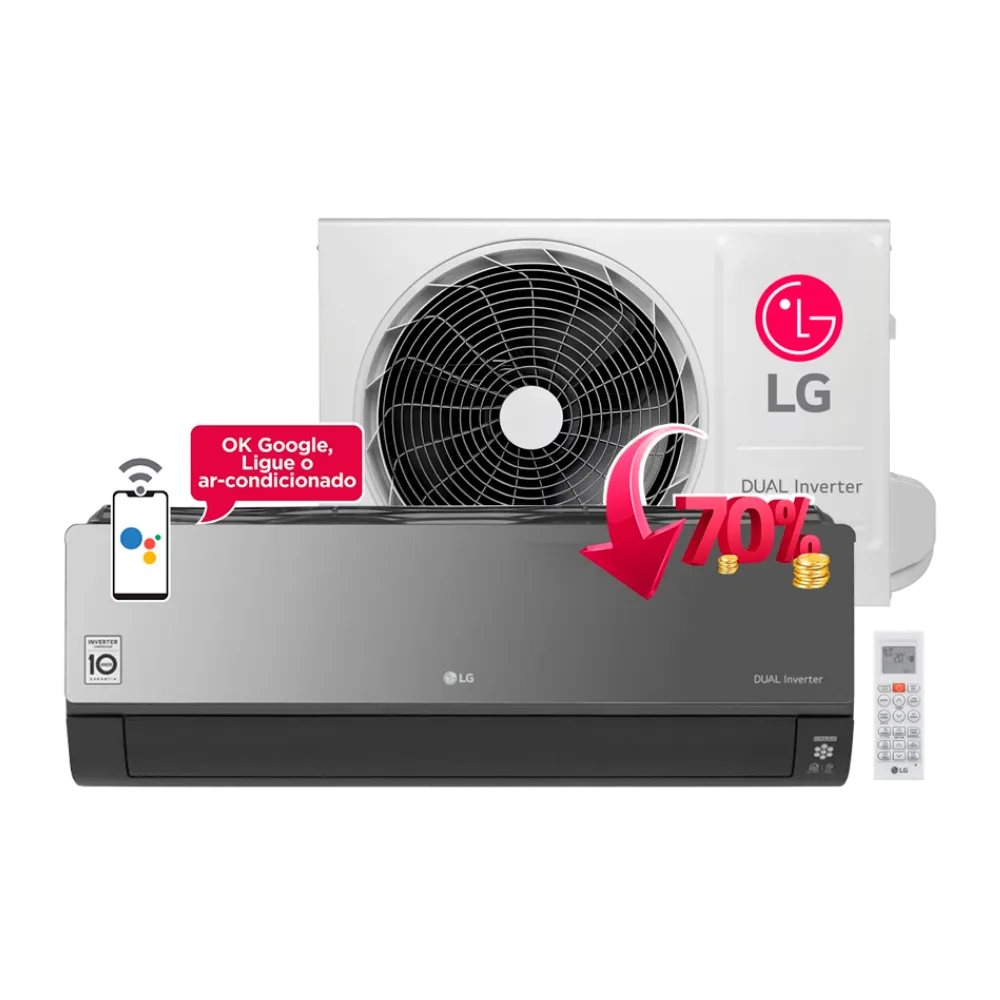 Ar Condicionado LG Dual Inverter Voice ArtCool +IA 24000 Btus Frio 220v R-32